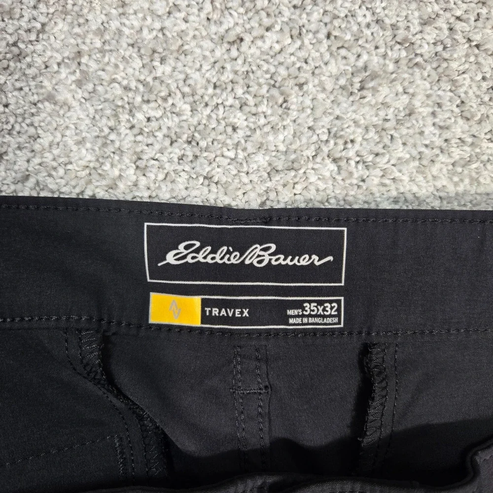 Eddie Bauer Pants Mens 35x32 Black Travex Performance Nylon Stretch Hiking